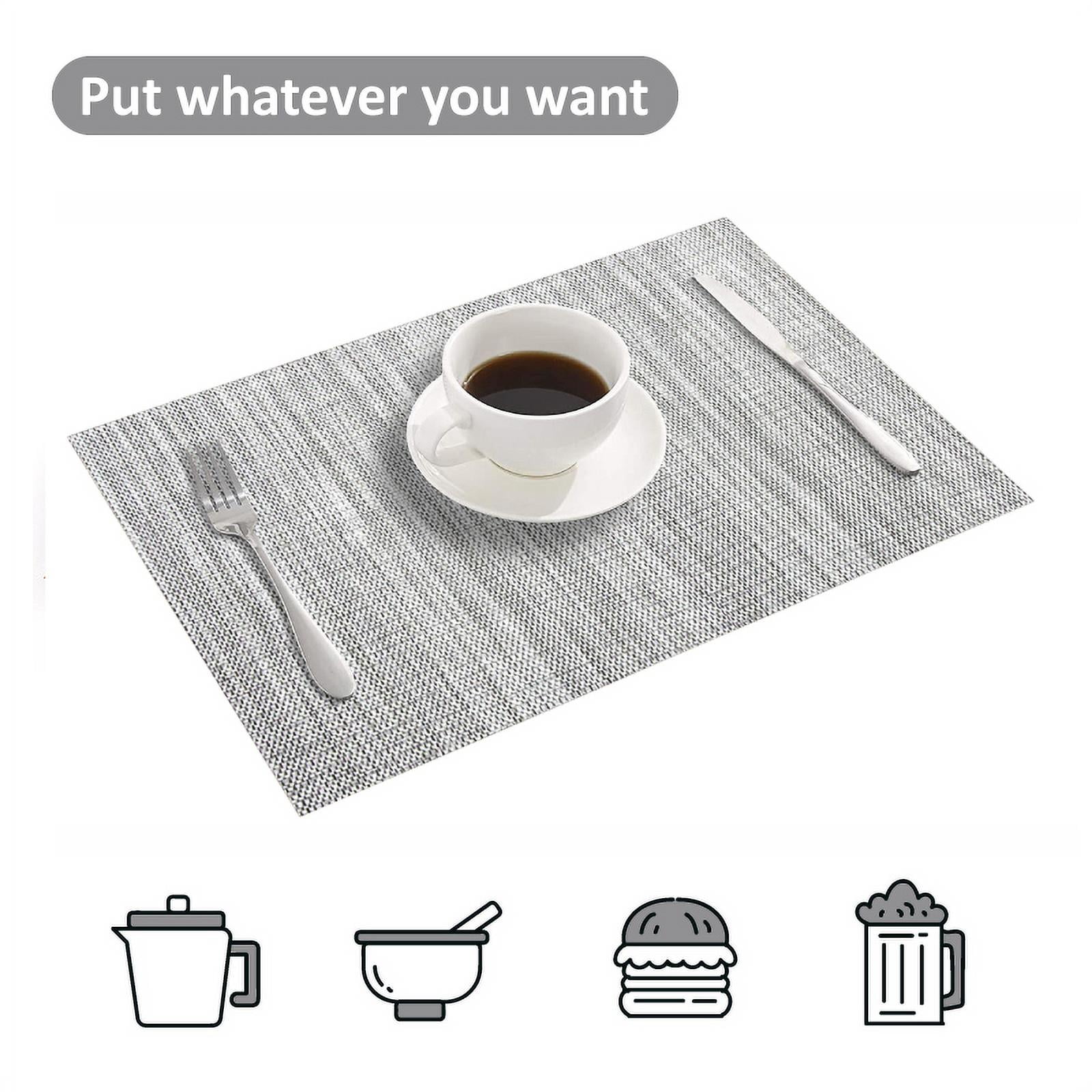 Howarmer Placemats, Washable Woven Vinyl Placemats, HeatResistant