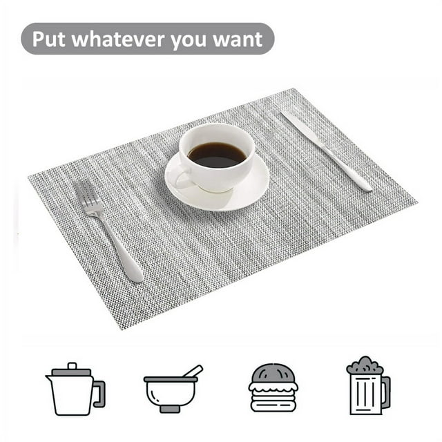 Howarmer Placemats, Washable Woven Vinyl Placemats, HeatResistant