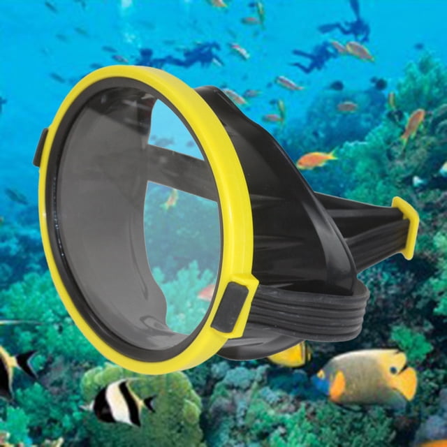 Plongée Anti-Buée pour Enfants, Plongée sous-Marine, Tuba Imperméable et Réglable Rapidement - Jaune, 14.5x11.5cm
