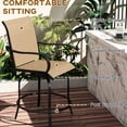 thumbnail image 4 of Brown Steel Stools - 360° Swivel & Footrests - Outdoor Patio Dining Time / Comfortable and Weatherproof Seating, 4 of 5