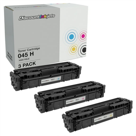DI Toner Cartridges Replacement for Canon 045H (Cyan, Magenta, Yellow, 3pk) Compatible with Canon Color ImageCLASS MF634Cdw, MF632Cdw, LBP612cdw