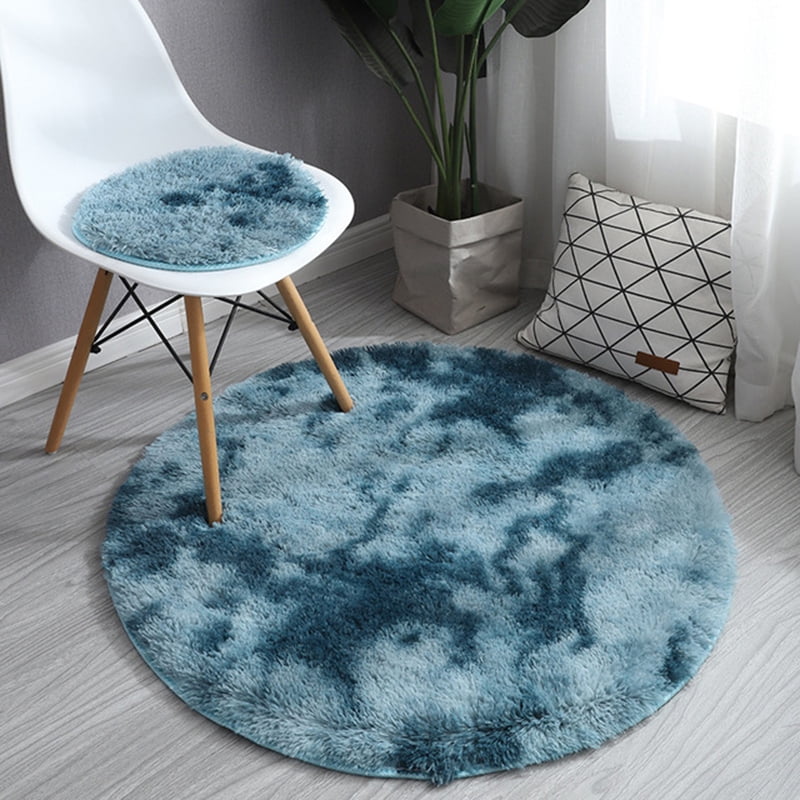 Soft Area Rug Fluffy Round Rug Shaggy Circular Rug For Bedroom Living