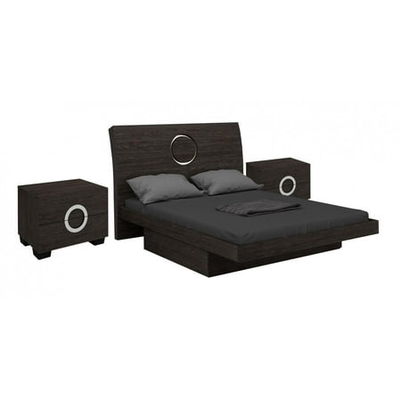 Monte Carlo Bedroom Furniture - Global Furniture Monte Carlo Gray High Gloss Finish Queen Bedroom Set 3Pcs