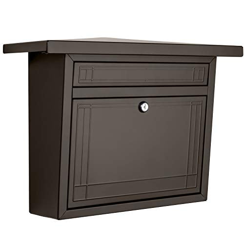 ARCHITECTURAL MAILBOXES 2427RZ-10 Frank Lloyd Wright Collection Wallmount Mailbox, Medium, Rubbed Bronze
