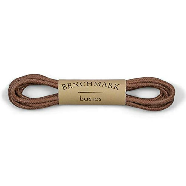 Benchmark Basics Walnut 30" Round Waxed Cotton Shoelaces 2mm (5/64?) Width (30 Inches, Walnut