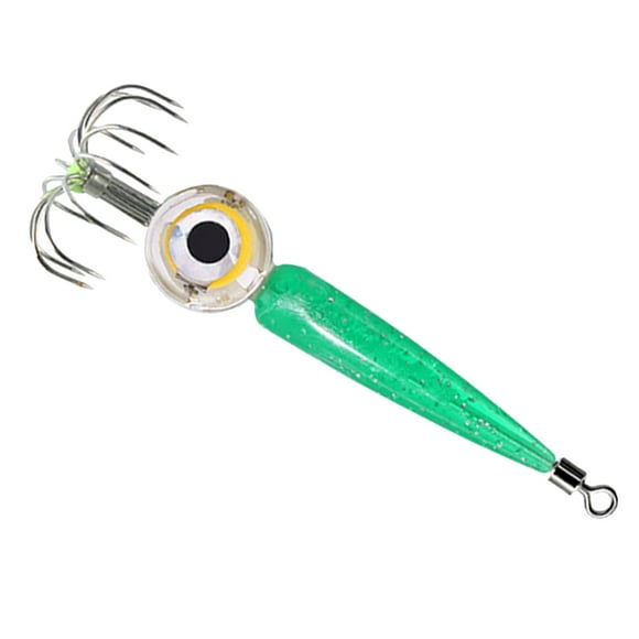 Almencla Electronic Squid Lure Light Hook Fishing Lure Light Attracting Fishing Jig Green Green