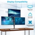 thumbnail image 2 of HOMOUNT Triple Monitor Stand, for 13-32 Inch Screens, Height Adjustable Monitor Desk Mount, Stacked Monitors Arm for 3 Monitors, up to 17.6lbs, 2 of 9