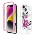 thumbnail image 2 of Designed for Apple iPhone 13 Pro Max Exotic Design Fashion Hybrid Dual Layer Rugged Bumper Frame Hybrid Shockproof Rubber TPU Phone Case Cover [Rose Pink Floral], 2 of 4