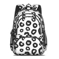 thumbnail image 2 of Black and White Leopard Print Pattern Cute School Backpack Bag with Padded Back and Adjustable Shoulder Straps 16.9 X 12.6 X 5.9 Inches, 2 of 4