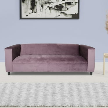 Coast to Coast Sofas Broadway Lavender Velvet Sofa for Living Room, Bedroom with Solid Wood Frame