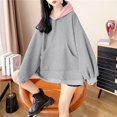 thumbnail image 4 of Vedolay Oversized T Shirts Hoodies for Women 2023 Zip Up Hoodies Oversized Sweatshirt Cute Fall Casual Clothing with Pockets,Gray M, 4 of 5