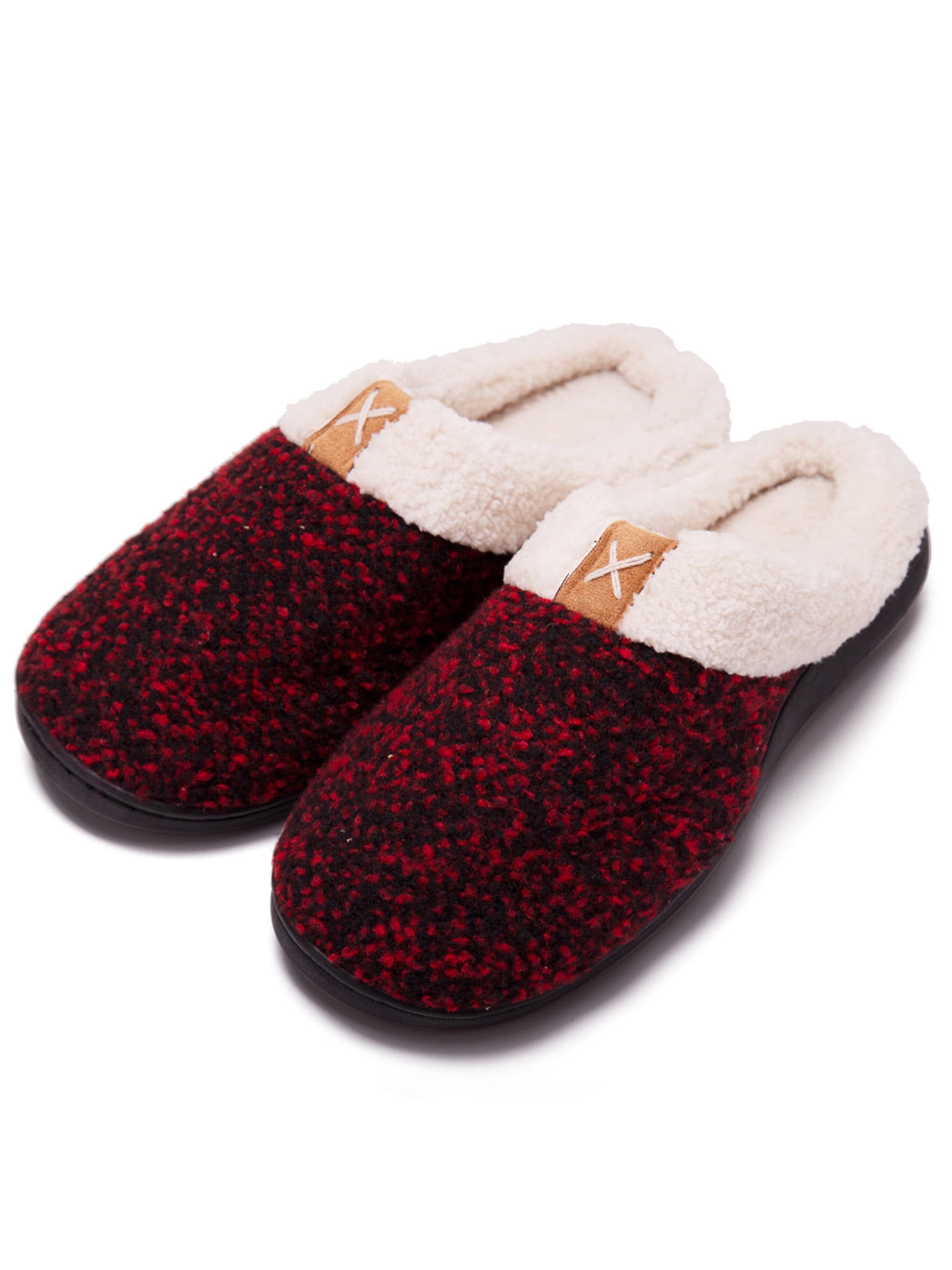 DUNLOP Womens Ladies Warm Cute Luxury Fluffy Comfy Knitted Home Slippers 
