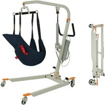 VOCIC Electric Patient Transfer Lift, Hydraulic Body Lift for Elderly, Foldable, Home Care, 440LBS