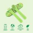 thumbnail image 3 of Bentgo Kids Utensil Set - Reusable Plastic Fork, Spoon, & Storage Case Made From BPA-Free Materials, Dishwasher Safe - Ideal for School Lunch, Travel, Outdoor Use (Safari), 3 of 6