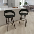 thumbnail image 3 of Merrick Lane 29 Inch Cappuccino Brown Wood Ultramodern Bar Counter Stool With Black Upholstered Seat, 3 of 15