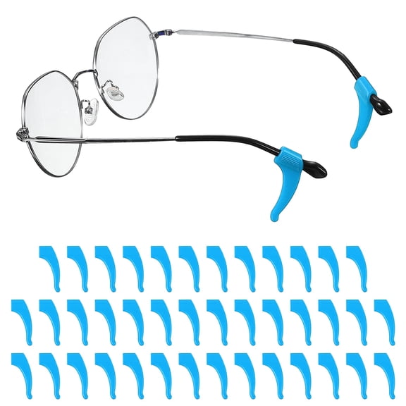 Uxcell Glasses Ear Grip, Anti-Slip Silicone Holder, 20 Pair Light Blue for Eyewear Retainers Eyeglasses Holder