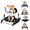 BLACK, variant on Baby Walker 5-in-1 with Musical Toy Tray,Foldable,Height Adjustable Wheels & Foot Pads,for Boys and Girls Aged 6-18 Months,Gray