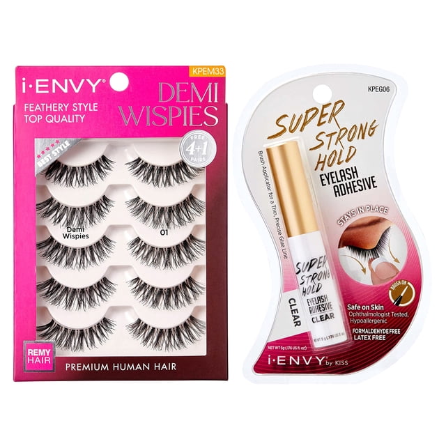 Set de pestañas postizas i-Envy Demi Wispies Natural, 5 pares