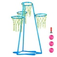 thumbnail image 1 of KFFKFF Panier de Basketball pour Enfants, Panier de Basketball pour Enfant à 4 Anneaux, Support de Basketball Portable avec Hauteurs Réglables et 3 Ballons, Ensemble de Jouets de Basketball Intérieur et Extérieur, 1 of 9