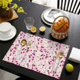 thumbnail image 3 of Pioneer Flower Floral Print Pattern Summer Placemats Table Placemats Set Of 6-Linen Kitchen Washable Placemats Table Mats 12x18 Inch Non-Slip Heat Resistant, 3 of 5