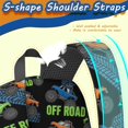 thumbnail image 5 of Monster Cartoon Truck Black Pattern 17" Waterproof Oxford School Backpacks for Teens, S-Shape Padded Straps, for School, Travel, Hiking, Camping, 5 of 5
