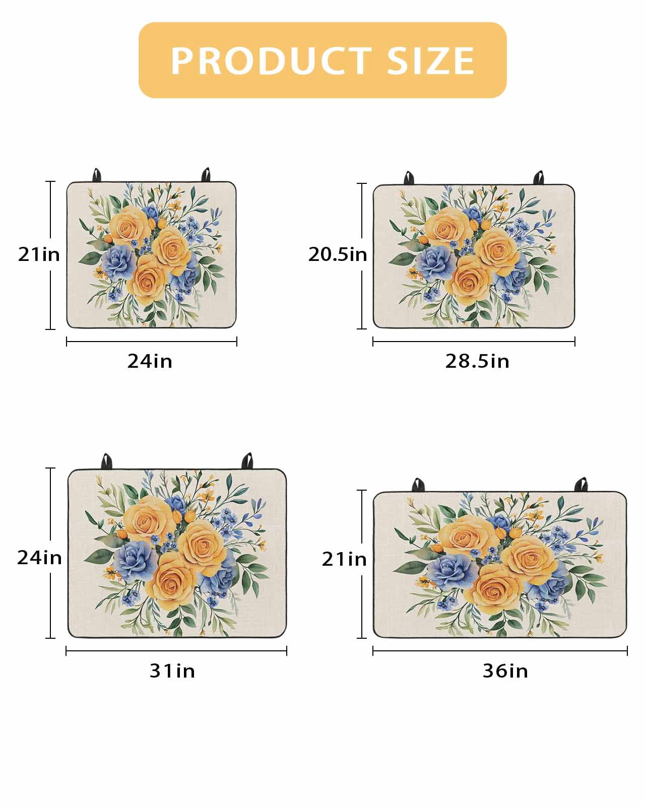 nqOlkjepod Large Induction Cooktop Protector Mat 36"x21", Yellow Blue Floral Stove Top Covers for Electric Stove, Eucalyptus Leaves Botanical Stove Burner Cover Mats, Glass Top Stove Cover