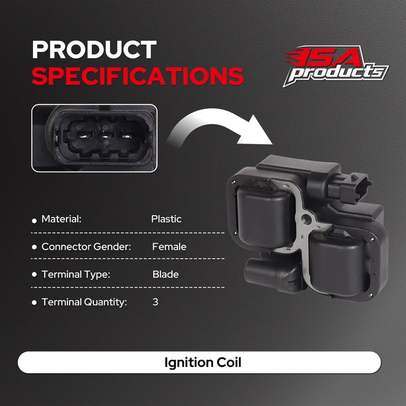 ISA Set of 6 Ignition Coil Pack For Mercedes-Benz E320 E430 E500 CL500 C280 C320 CLK430 CLK500 C43 C55 G500 ML320 ML350 ML430 ML500 S430 S500 AMG Replacement for UF359 5098138AA C1361