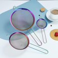 thumbnail image 3 of ReaNea Fine Mesh Strainer, Flour Sifter for Baking, Stainless Steel Colander, Tea Strainer Set of 3 (Rainbow), 3 of 7