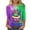Z10-Multicolor 3/4 shirts, variant on Qetyuw Womens Mardi Gras Tshirt 3/4 Length Sleeve Crew Neck Tops Funny Mask Graphic Tees Plus Size Carnival Party Tee Shirts