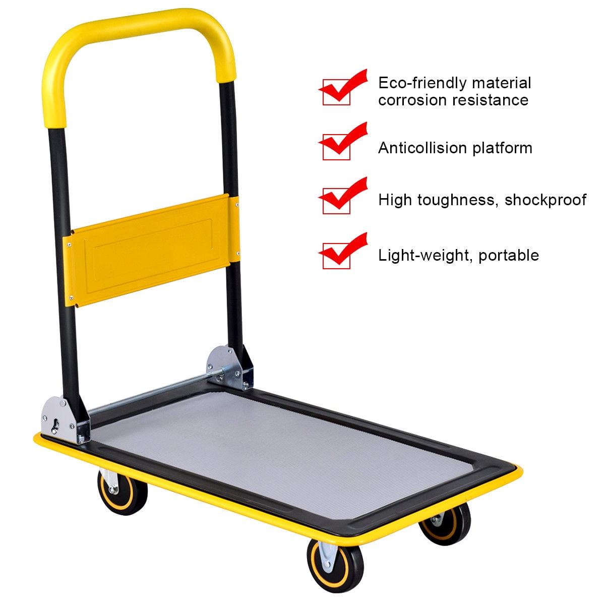 Best Choice Products 330lbs Platform Cart Folding Dolly Foldable Warehouse Push for sale online 