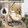 thumbnail image 3 of TQKVIPI Oversized Hanging Egg Chair Outdoor Indoor, Wicker Swing Egg Chair with Stand Rain Cover UV Resistant Cushion 400lbs Capacity for Bedroom, Patio, Garden and Balcony (Beige-Regular), 3 of 11