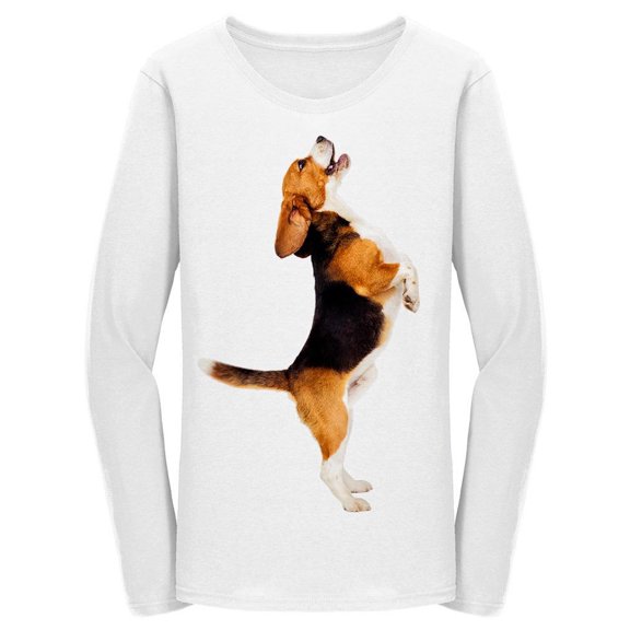 Beagle Pet Stands On Two Legs Long Sleeve Women's -Image by Shutterstock