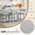thumbnail image 7 of ClinQ Counter Height Bar Stools Set of 2, Hollow Back Kitchen Island Barstools, Upholstered Linen Fabric Counter Stools with Metal Frame, Gray, 7 of 7