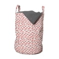 thumbnail image 1 of Abstract Laundry Bag, Pastel Flock of Fish Design in Monochrome Warm Tones Flow Depiction Pattern, Basket with Handles Drawstring Closure for Laundromats, 13" x 19", Coral and Pearl, by Ambesonne, 1 of 4