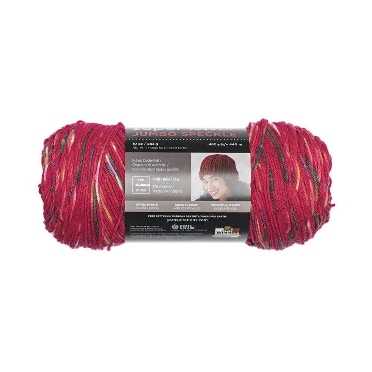 Red Heart Super Saver Medium Acrylic Yarn, Speckle Cherry Red