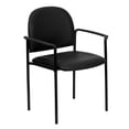 thumbnail image 1 of Flash Furniture Comfort Black Vinyl Stackable Steel Side Reception Chair with Arms, 1 of 5