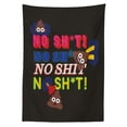 thumbnail image 3 of Ambesonne Poop Emoji Tablecloth Rectangular Table Cover, Curious Whimsical Poos, 52"x70", Dark Taupe and Dark Lavender, 3 of 4