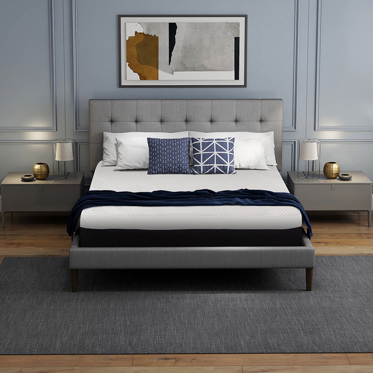 Memory Foam Mattress,76"x 80"x 14"King Mattress,with Removable Plush