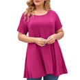 thumbnail image 1 of LARACE Tunique Décontractée Ample Blouse Hauts pour Femmes Chemise à Manches Courtes Hauts Blouse pour Dames T-Shirt, 1 of 5