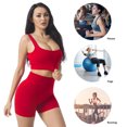 thumbnail image 5 of 2pcs Set Yoga Bra Shorts Nylon Women Crop Top Pant (S Shoulder Straps Wine Red) Ndcxsfigh Para Estrenar, 5 of 5