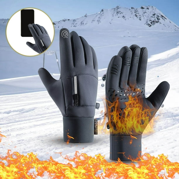 pstuiky Guantes antideslizantes para montar al aire libre en invierno cálidos y resistentes al viento para deportes y pantalla táctil.
