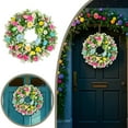 thumbnail image 2 of Easter Wreath for Front Door - Spring Flower Wreath with Colorful Eggs, Easter Decorations for Home, Party, Holiday, and Farmhouse Indoor Outdoor Decor, 2 of 7