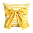 thumbnail image 3 of 18x18 Inch Farmhouse Yellow Bow Throw Pillow Cover,White Stripe Pillow Set of 2 Cover with Polka Dot Bow Knot,Decorative Throw Pillow Case for Living Room Couch Bedroom Office.C #2pc, 3 of 9