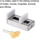 thumbnail image 4 of 2 piezas con llave Cerradura de seguridad para marco de puerta de aleación de aluminio, cerraduras de ventana dobles corredizas ajustables Cerraduras de seguridad de acero Limita, 4 of 5