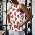 thumbnail image 5 of Uemuo Hand Drawn Strawberry Pattern Men's Muscle Shirts Sleeveless Dry Fit Gym Workout Tank Top Lightweight Sports Tank Top Beach Tank Top, Loose-fit Sleeveless Shirt-Medium, 5 of 7