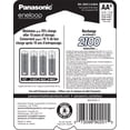thumbnail image 2 of Panasonic Eneloop BK-3MCCA4BA Pre-Charged Nickel Metal Hydride AA Rechargeable Batteries, 4-Battery Pack, 2 of 8