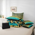 thumbnail image 6 of Homewish Cheetah Leopard Print Twin Bedding Sets 7-Piece for Adult, Gold Cyan Bedding Comforter Set, Glitter Sequin Print Reversible Sheet Sets, Lightweight Room Decor, 6 of 8