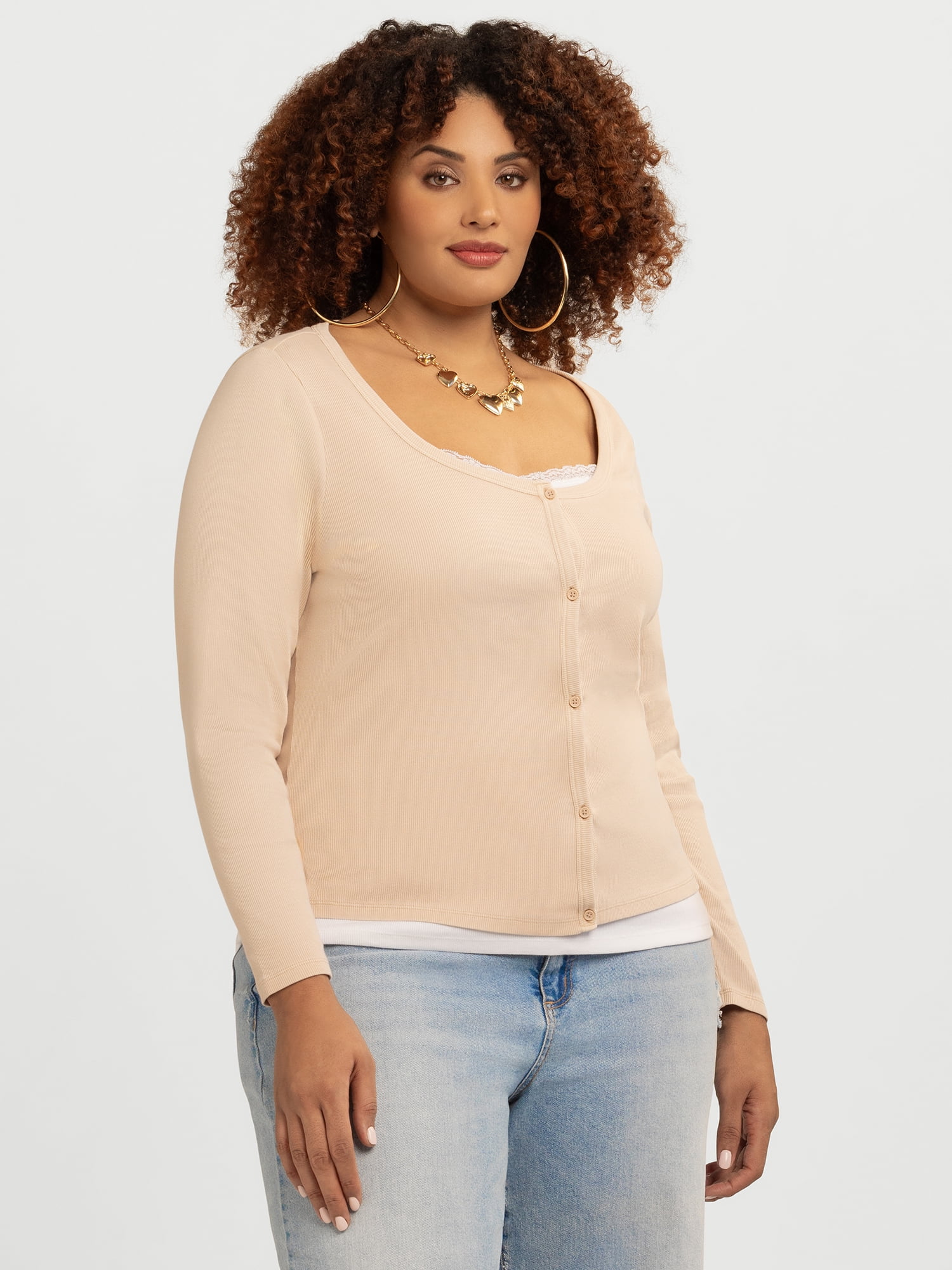 Jessica Simpson Women's Plus Manuela Layered Look Top, Sizes 0X-4X