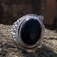 thumbnail image 3 of Divya Shakti Black Onyx Ring, Black Onyx Jewelry, Statement Ring, Silver Gemstone Ring, 925 Sterling Silver Jewelry, Bohemian Ring, Christmas Sale Ring, 3 of 6