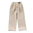 thumbnail image 1 of Pantalones largos de pana para niñas, pantalones deportivos de color liso, pantalones anchos para niñas, pantalones deportivos y casuales con cintura elástica, pantalones de poliéster para niños, 1 of 8